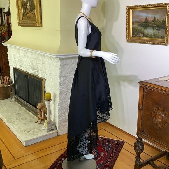 Monique Lhullier Black High Low Sleeveless Ball Gown - Picture 5 of 11